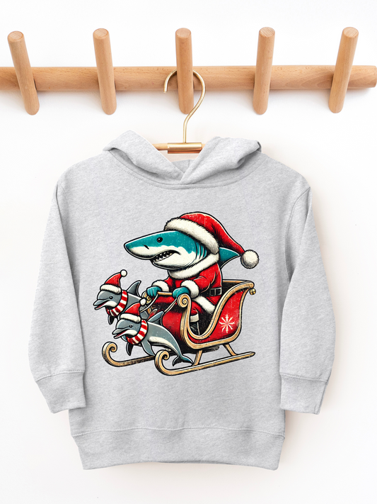 Santa Jaws is Coming to Town Boys Hooded Sweatshirt