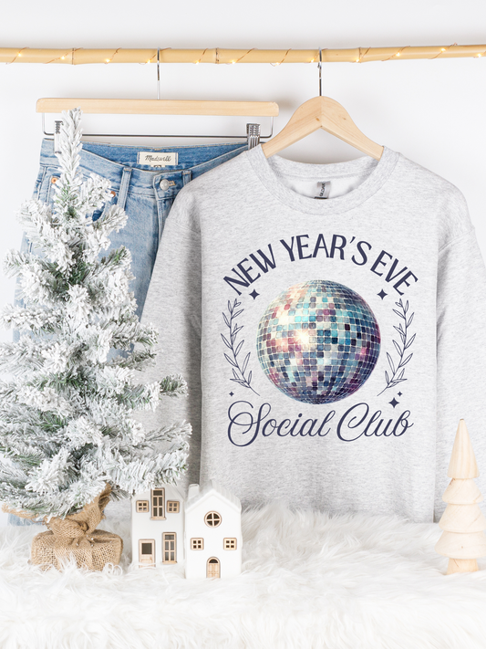 New Year's Eve Social Club Crewneck Sweatshirt - Gray