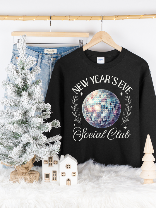 New Year's Eve Social Club Crewneck Sweatshirt - Black