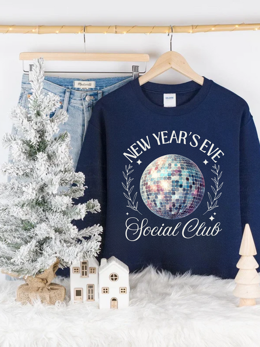 New Year's Eve Social Club Crewneck Sweatshirt - Navy