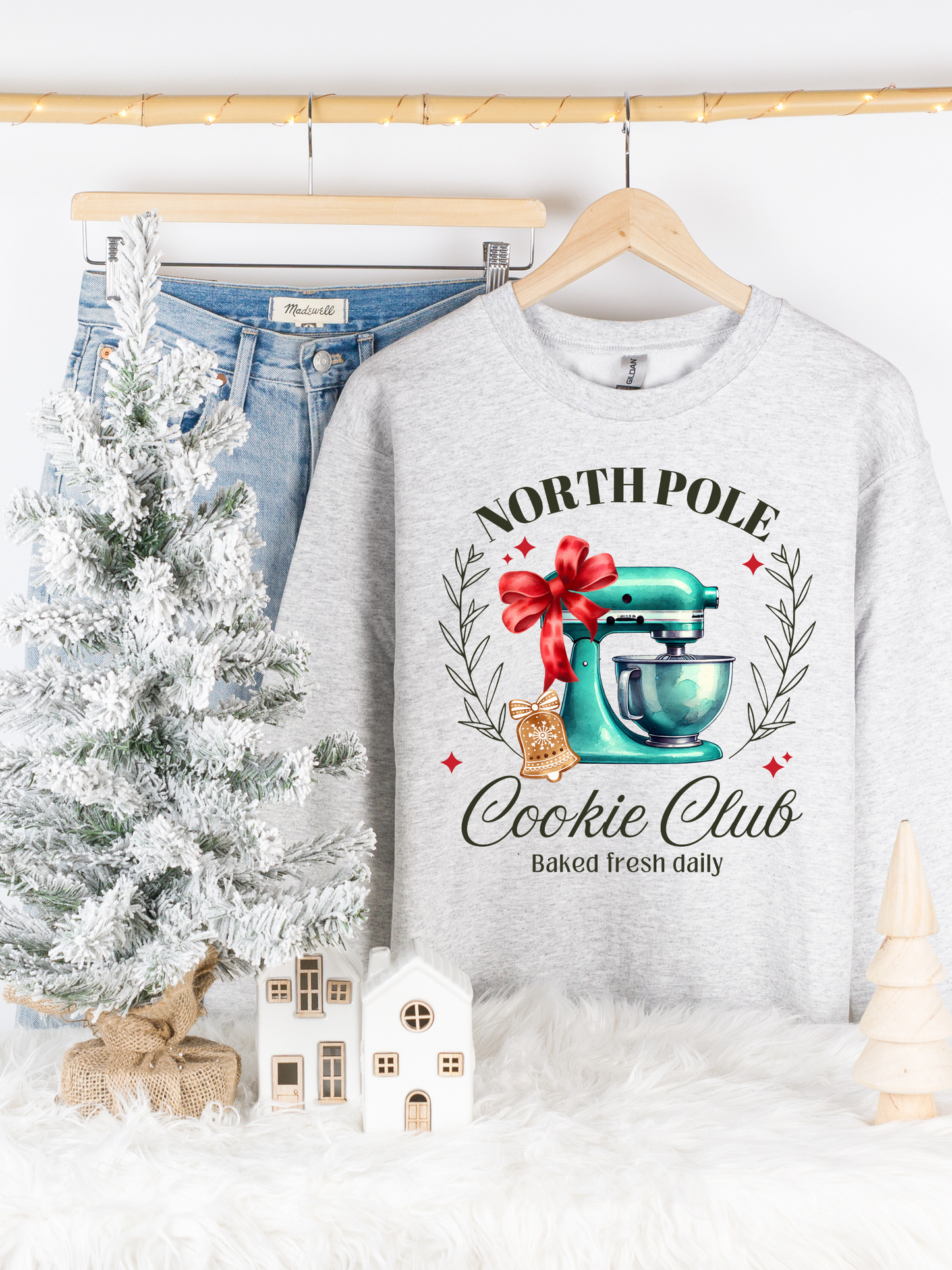 North Pole Cookie Club Crewneck Sweatshirt - Gray