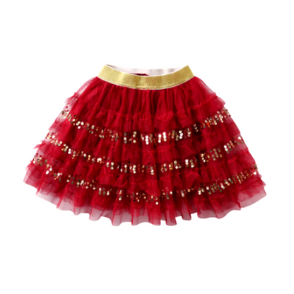 Red Sequin Tutu Skirt for Girls