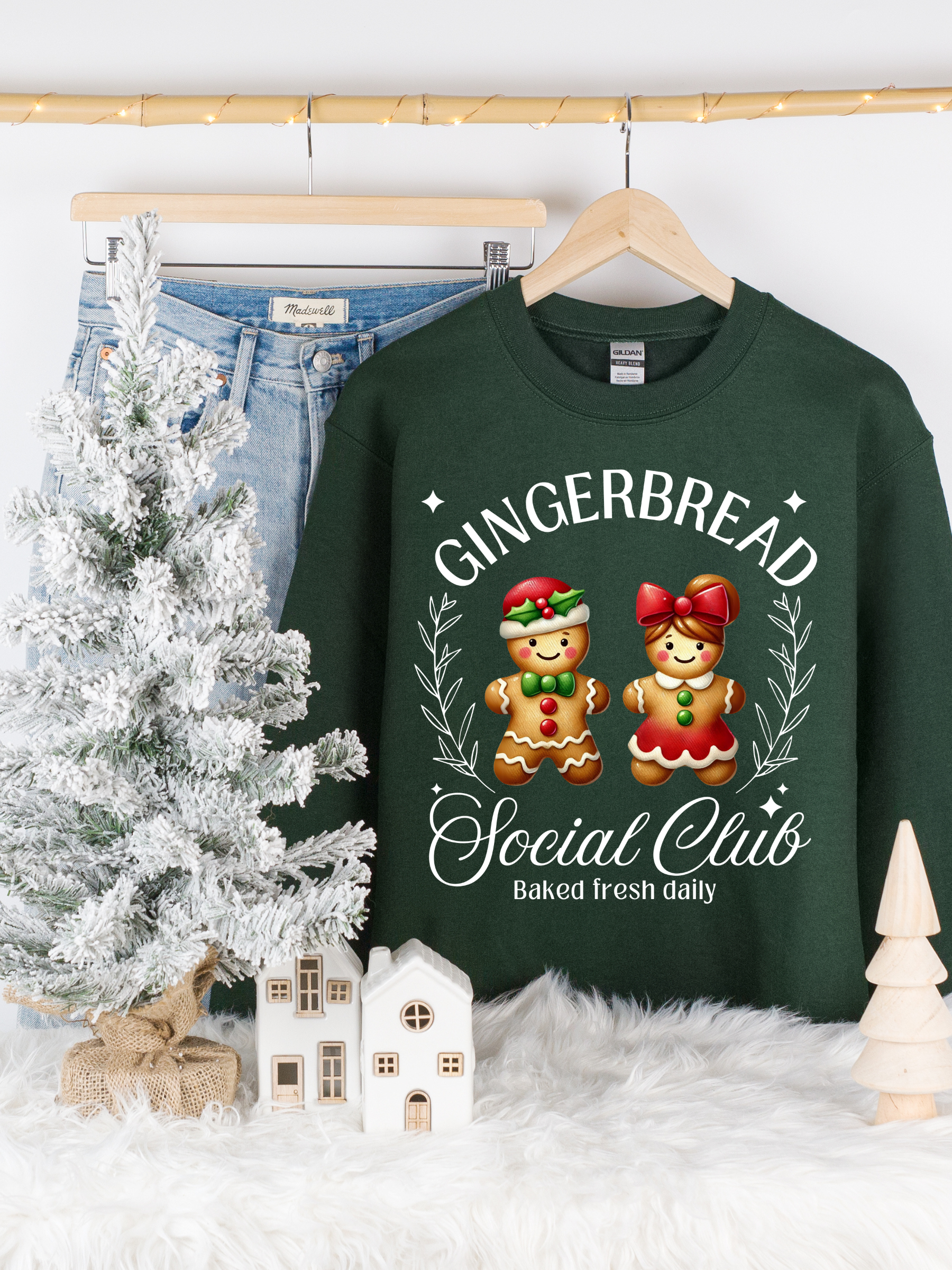 Kringle Krate Christmas Store Gingerbread Social Club Crewneck Sweatshirt