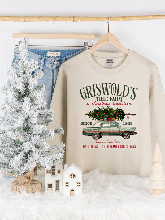 Kringle Krate Christmas Store Griswold's Christmas Tree Farm Crewneck Sweatshirt