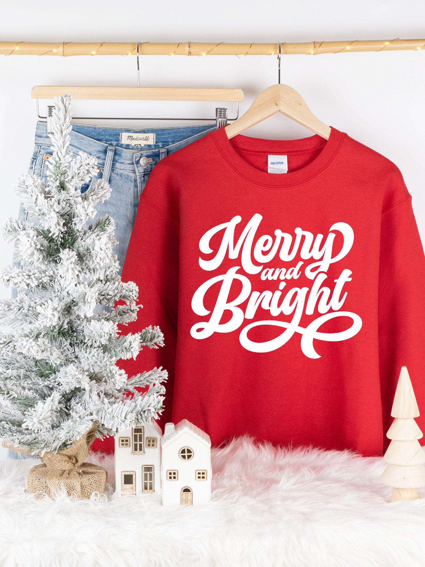 Kringle Krate Christmas Store Merry & Bright Crewneck Sweatshirt