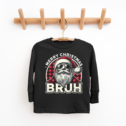 Kringle Krate Christmas Store Merry Christmas Bruh Boys Long-Sleeve Shirt