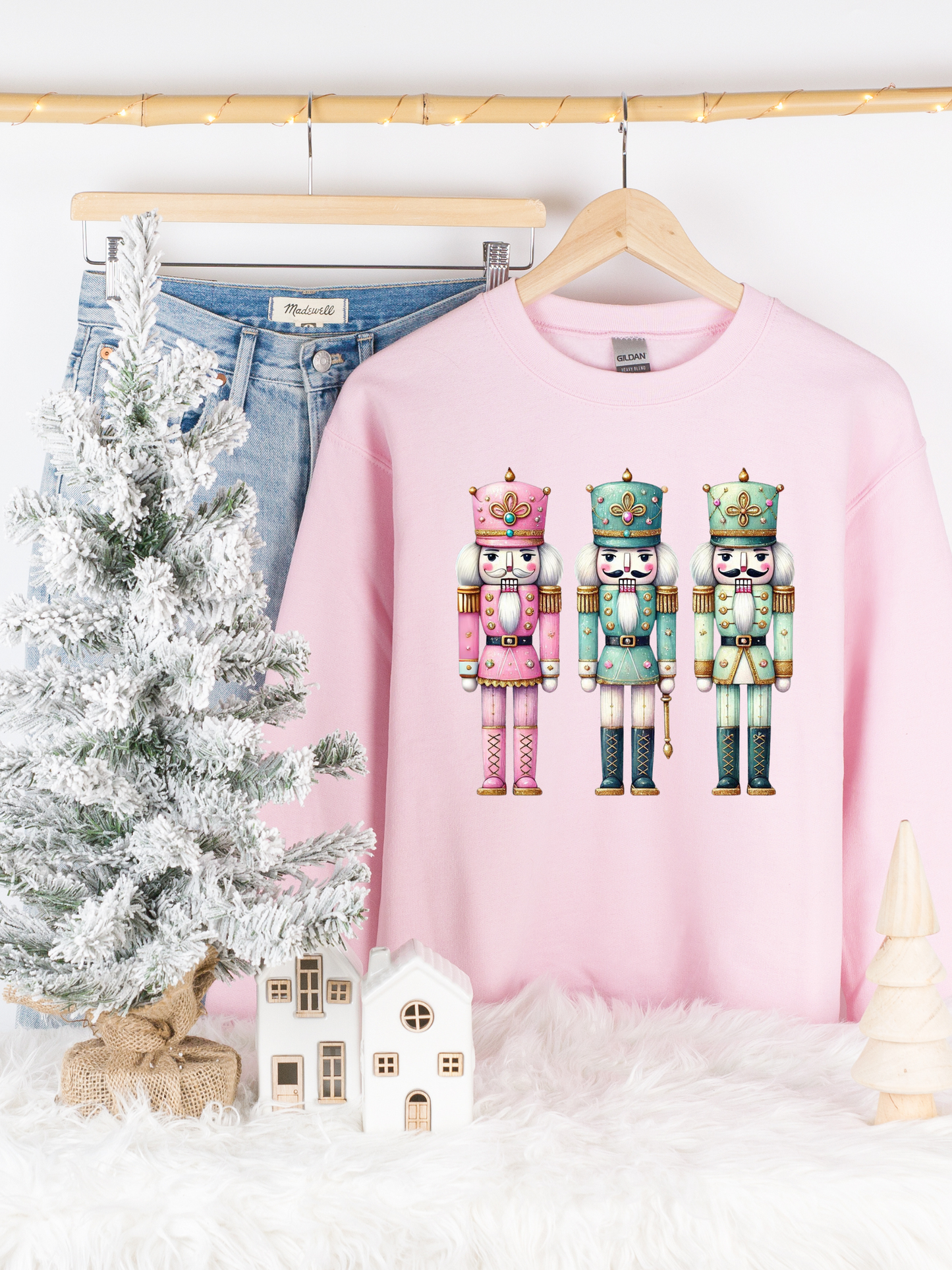 Kringle Krate Christmas Store Pastel Nutcracker Crewneck Sweatshirt