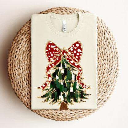 Kringle Krate Christmas Store Red Bow Christmas Tree T-Shirt