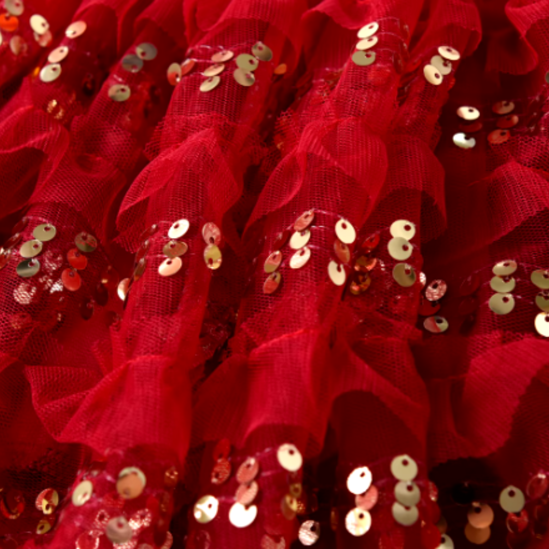 Kringle Krate Christmas Store Red Sequin Tutu Skirt for Girls