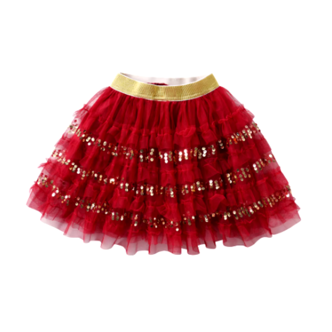 Kringle Krate Christmas Store Red Sequin Tutu Skirt for Girls